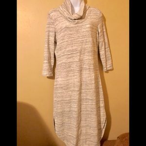 Anthropologie Gray Knit Cowl Neck Dress medium